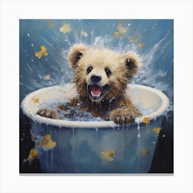 Bear Splashing In A Tub2 Canvas Print