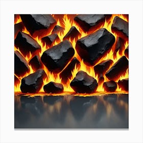 Fire In The Fireplace Canvas Print