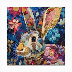 Patchwork Quilted Rabbit 2 Canvas Print