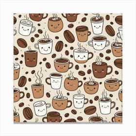 Coffee Seamless Pattern 8 Canvas Print