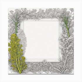 Frame Created From Fennel On Edges And Nothing In Middle Ultra Hd Realistic Vivid Colors Highly (4) Canvas Print