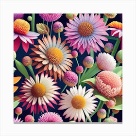 Seamless Floral Pattern 6 Canvas Print