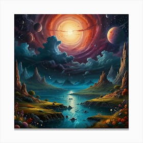 Planets In The Sky Canvas Print