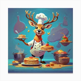 Chef Deer 13 Canvas Print