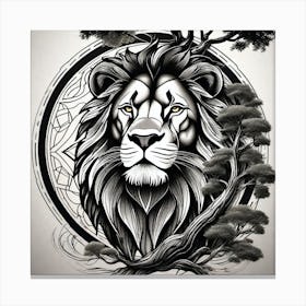 Lion In The Forest 16 Canvas Print