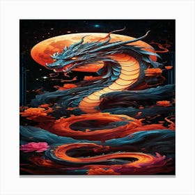 Dragon In The Moonlight Canvas Print