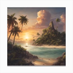 Sunset On The Island Canvas Print