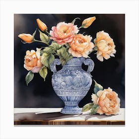 Flower Vase water color Canvas Print