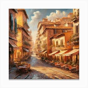 Italian Cafe Street Canvas Print