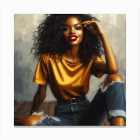 Afro Girl 74 Canvas Print