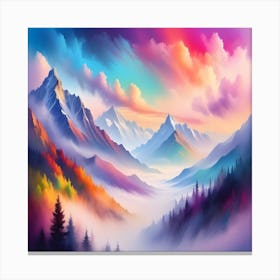 Mountain Landscape Painting Canvas Print