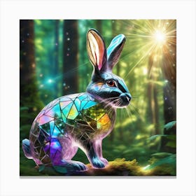 Bunny In Forest Broken Glass Effect No Background Stunning Something That Even Doesnt Exist My (2) Canvas Print