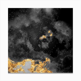 100 Nebulas in Space with Stars Abstract in Black and Gold n.057 Canvas Print