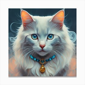 White Cat With Blue Eyes 1 Canvas Print