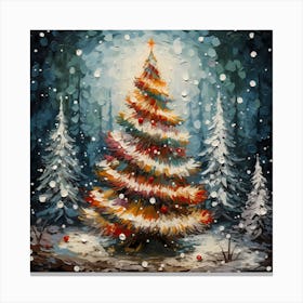 Frost-kissed Evergreen Elegance Canvas Print