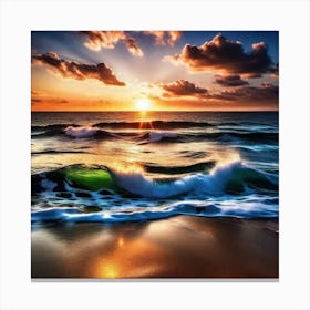 Sunset On The Beach 548 Canvas Print