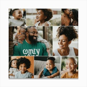 Collage Of Family Portraits Canvas Print