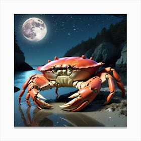 Crab At Night 18 Canvas Print