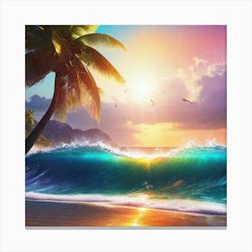 Sunset At The Beach 27 Canvas Print