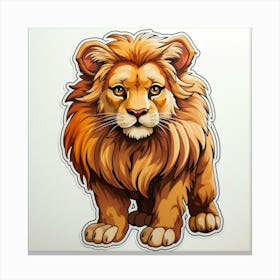 Lion Sticker Canvas Print