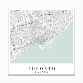 Toronto Canada Street Map Minimal Color Square Canvas Print