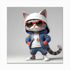 Hip Hop Cat Canvas Print