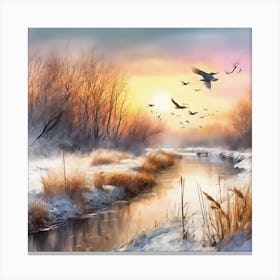 Winter Birds 2 Canvas Print