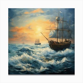 Sailing Ship In The Sea Canvas Print