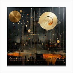 Gold Discs Canvas Print