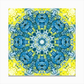 Abstract Blue Yellow Mandala Of Ukraine 1 Canvas Print
