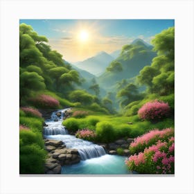 Waterfall In The Forest Canvas Print