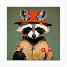 Japanese Raccoon Canvas Print