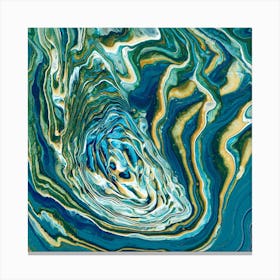 Blue And Gold Swirl Canvas Print