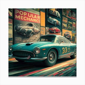 Highly Detailed Infographic Of Retrofuturism Car (1) Canvas Print