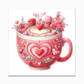 Valentine'S Day Coffee Cup 1 Canvas Print