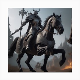 Knight On Horseback Canvas Print
