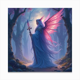 Soul Guardian In A Watercolor Twilight Realm, Colorful And Mystical 1 Canvas Print