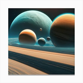 Planets In Space 5 Canvas Print