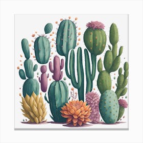 Watercolor Cactus 5 Canvas Print