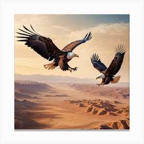 Bald Eagles In Flight Canvas Print