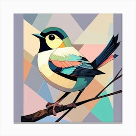 Cubism Art, Tit bird Canvas Print