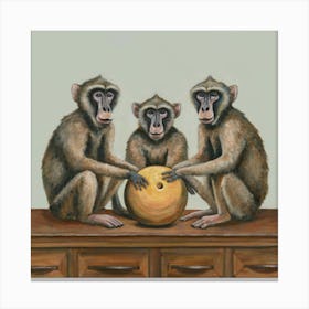 Bowling Baboons Banquet Print Art And Wall Art Canvas Print