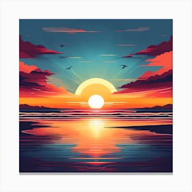 Sunset Over The Ocean Canvas Print