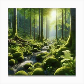 Mossy Forest 17 Canvas Print