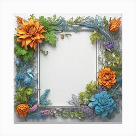 Frame With Flowers Canvas Print