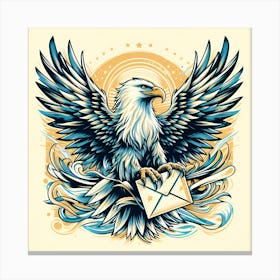 Eagle With Envelope 2 Canvas Print