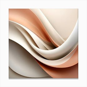 Abstract Background, Generate An Abstract Design With Soft Curved Lines In Neutral Tones Emphasizing Simplicity Canvas Print