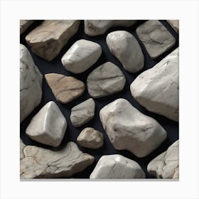 Rocks On A Black Background 6 Canvas Print