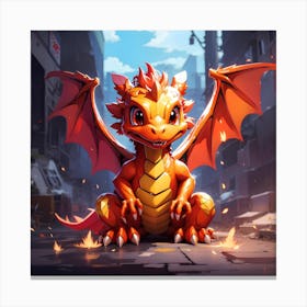 Dragon In The City Canvas Print