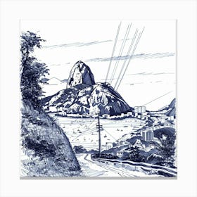 A Sugarloaf Mountain In Rio De Janeiro Hand Draw 1719996060 4 Canvas Print